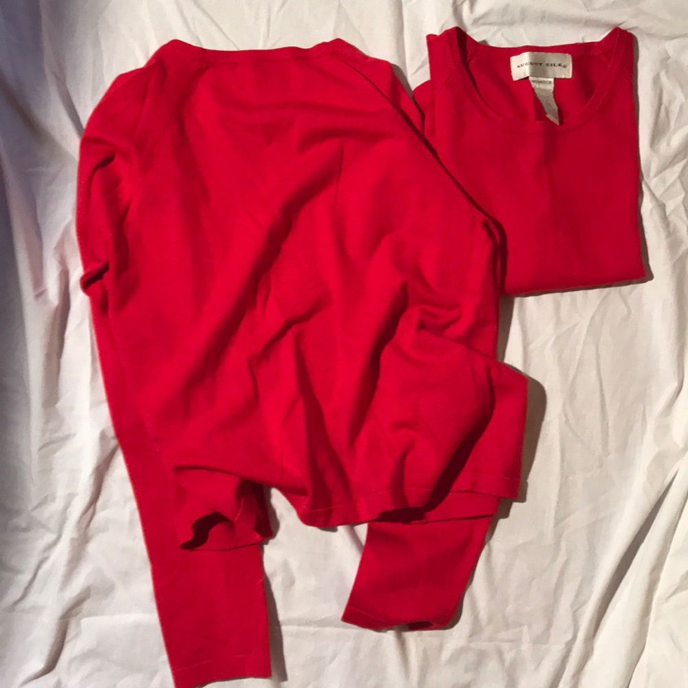 Silk sweater set small/medium red - Picture 7 of 8